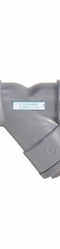 HAYWARD Y Strainer: 3/4 in, NPT, Mesh, 0.0313 in Screen Size, PVC, FPM, 3 3/4 in Ht, 4 1/8 in Lg (MPN YS10075T). Key specifications — Brand: HAYWARD; Seal Material: FPM; Manufacturer Part Number: YS10075T; Screen Material: PVC.