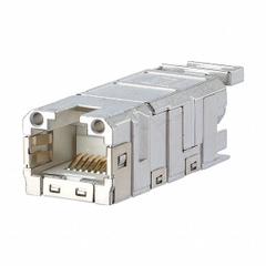 METZ CONNECT RJ45 Field Jack Insert: Data Insert, Straight Insulation Displacement Female, 8 Poles (MPN 1401800810MI). Key specifications — attr1057845: E-DAT Industry; attr1057841: METZ CONNECT; attr1057846: IP65; attr1057853: Cat6; attr1057858: Cable; attr1057862: Zinc Die-Cast; attr1200643: Data Insert.