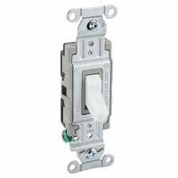 BRYANT Wall Switch: Toggle Switch, Single Pole, Maintained, White, 120/277V AC, 15 A (MPN CSB115BW). Key specifications — Illuminated: No; Voltage Rating: 120/277V AC.