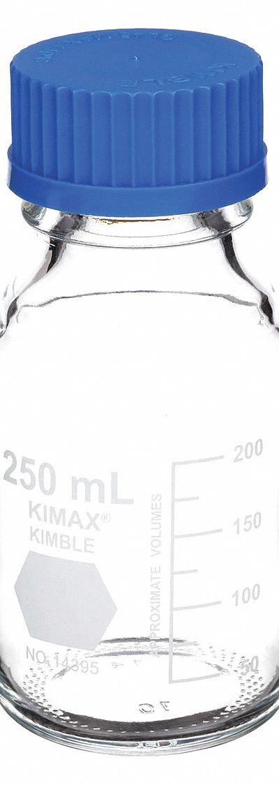 KIMBLE Media Bottle: 250 mL - Glass Lab Media Bottles