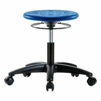Stool: Polyurethane, Ht Range 15 1/2 in to 20 1/2 in, 13 in Seat Wd, 13 in Seat Dp, 0 Glides, Blue (MPN IPDHSO-RG-RC-BLU). Key specifications — Brand: APPROVED VENDOR; Foot Support: No; Base Material: Fiberglass; ESD-Safe: Not ESD Safe; Number of Casters: 5.