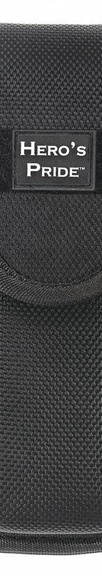 HEROS PRIDE Medical Pouch: Black, Nylon, 6 1/4 in x 1 15/16 in, Snap Closure, For 2 1/4 in Belt Wd (MPN 1118-2). Key specifications — Color: Black; Material: Nylon; Pouch Type: Medical Pouch.