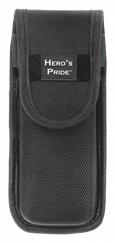 HEROS PRIDE Medical Pouch: Black, Nylon, 6 1/4 in x 1 15/16 in, Snap Closure - Medical Pouches