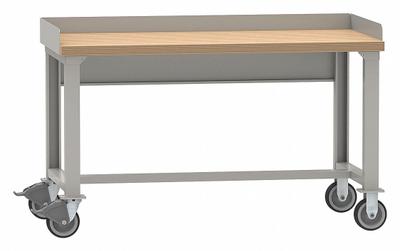 LISTA Workbench: Fixed Ht, Butcher Block, 60 in x 30 in, 2,500 lb Overall Load Capacity - Open-Base Workstations