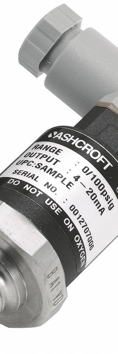 ASHCROFT Pressure Transmitter: 0 psi to 30 psi - Pressure Transmitters with 4-Pin Mini-DIN Connector