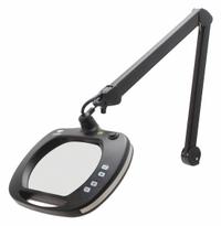 AVEN Rectangular Magnifier Light: LED, 2.25x, 5 Diopter, 1,100 lm Max Brightness, 36 in Arm Reach (MPN 26505-ESL-XL5-UV). Key specifications — Brand: AVEN; Magnification: 2.25x; ESD Safe: Yes; Lens Material: Glass; Lighting Technology: LED; Operating Voltage: 100 to 240V AC; Includes Ultraviolet Light: Yes.