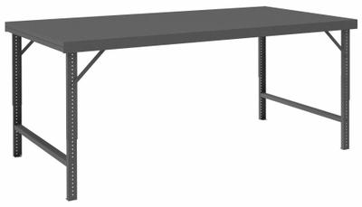 DURHAM MFG Work Table: Adj Ht, Steel, 72 in x 30 1/4 in, 2,000 lb Overall Load Capacity - Steel-Top Worktables