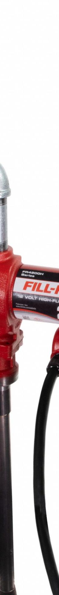 FILL-RITE Electric Drum Pump: 12 V DC, 1/4 hp HP, 20 gpm Max. Flow Rate, Pump with Hose & Nozzle (MPN FR4210HDF). Key specifications — Brand: FILL-RITE; Meter: Not Included.