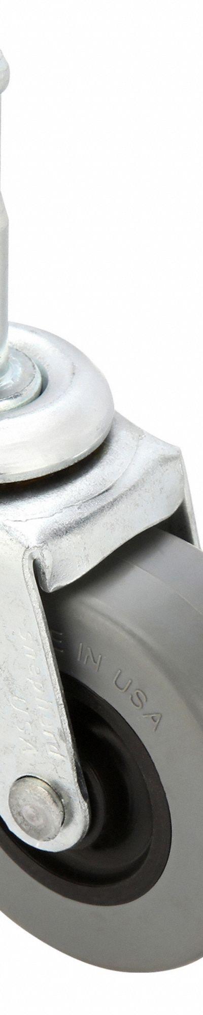 SHEPHERD CASTER Stem Caster: Swivel, 2 in Wheel Dia., 13/16 in Wheel Wd, 2 5/8 in Mounting Ht - Single-Wheel Grip-Neck Stem Casters