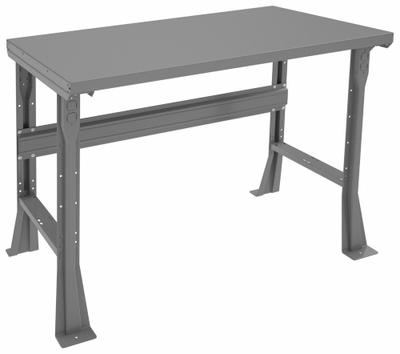TENNSCO Workbench: Fixed Ht, Steel, 48 in x 30 in, 4,000 lb Overall Load Capacity - Open-Base Workstations