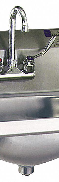 EAGLE GROUP Hand Sink: 1 Stations, 6 3/4 in Bowl Dp, 13 1/2 in Bowl Lg, 9 3/4 in Bowl Wd, 18 ga (MPN HSA-10-FW-LRS). Key specifications — Includes Side Splash: Side Splash Included; Series: HSA; Brand: EAGLE GROUP.