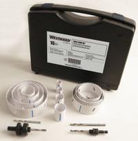 WESTWARD Hole Saw Kit: 16 Pieces, 1 1/2 in Max. Cutting Dp, Bi-Metal, 4/6 Teeth per Inch (MPN 29VX16). Key specifications — attr1098178: 4/6; attr1098172: WESTWARD.