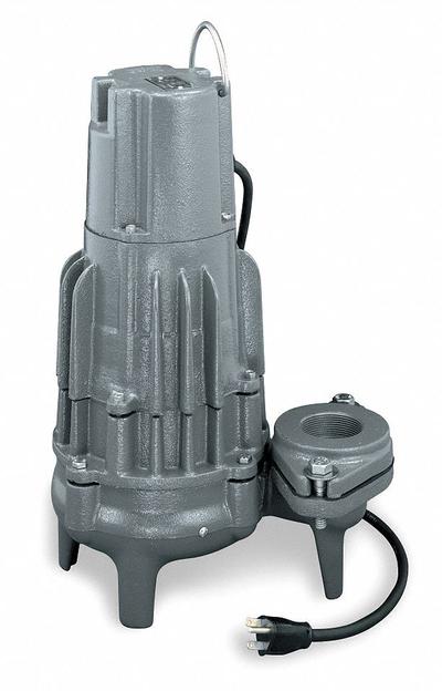 ZOELLER Sewage Ejector Pump: Cast Iron, Single Phase, 1/2 hp, 115V AC, 2 in Max. Dia. Solids - General Purpose Sewage Ejector Pumps