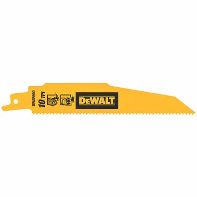 DEWALT Reciprocating Saw Blade: 10 Teeth per Inch, 8 1/8 in Blade Lg, 0.06 in Blade Thick - Nail-Embedded-Wood-Cutting Blades