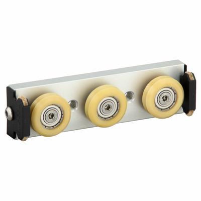 BISHOP-WISECARVER Linear Guide Carriage Assembly: PW, Size 2, 3-Roller Assembly - Bishop-Wisecarver UtiliTrak SW Wheel Plate Assemblies