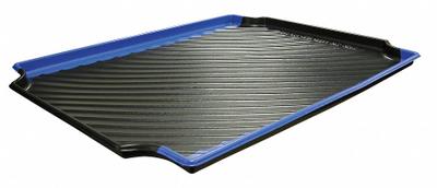 STRUCTURAL PLASTICS Containment Tray: 24 in x 30 in x 1 in, Black/Blue - Spill Trays for High-Durability Stationary Plastic Shelving