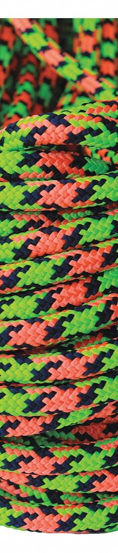 INFERNO Rigging and Climbing Rope: Double Braid, 15/32 in Dia, 600 lb Working Load Limit, Polyester (MPN AG24SP118-600GOB). Key specifications — Brand: INFERNO; Rope Type: Dynamic; Third Color: Orange.