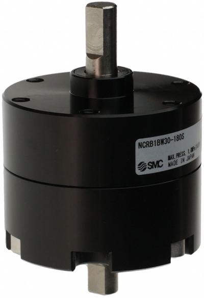 SMC Rotary Air Actuator: Single Vane Actuator, 180° Rotation Angle, 32 in-lb Output Torque - Vane-Style Rotary Actuators