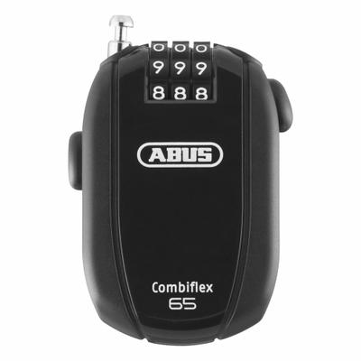 ABUS Cable Lock: Steel, Silver, 2 ft Cable Lg, 1/16 in Cable Dia - Retractable Cable Locks