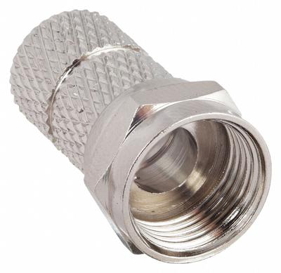 POWER FIRST Coaxial Connector: Male, Connector, Silver, Twist-On, RG-6, 1 GHz Max Freq - F-Type Coaxial Connectors
