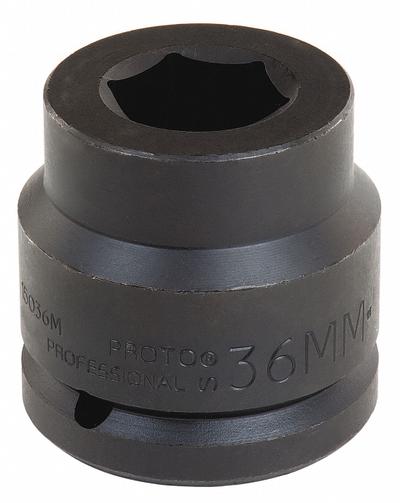 PROTO Impact Socket: 1 1/2 in Drive Size, Metric, 60 mm Socket Size, 6-Point - 1-1/2" Drive Impact Sockets