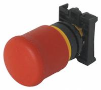 EATON Emergency Stop Push Button: Red, 22 mm Mounting Size, Metallic, Maintained (MPN M22-PV). Key specifications — Brand: EATON; Action: Maintained; Series: M22; Push Button Material Type: Metallic.