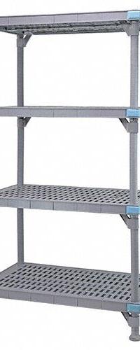 QUANTUM STORAGE SYSTEMS Shelving Unit: 36 in x 24 in, 62 in Overall Ht, 4 Shelves, Quick-Adjust (MPN QP243662VS-4). Key specifications — Resistance Properties: Abrasive Chemical-Resistant; Shelf Adjustment Type: Quick-Adjust; Frame Material: Polypropylene; Shelving Material: Polypropylene; Brand: QUANTUM STORAGE SYSTEMS.