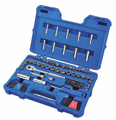 WESTWARD Socket Wrench Set: 1/4 in, 3/8 in Drive, 102 Piece, 12-Point/6-Point - SAE & Metric Socket Sets with Drive Tools