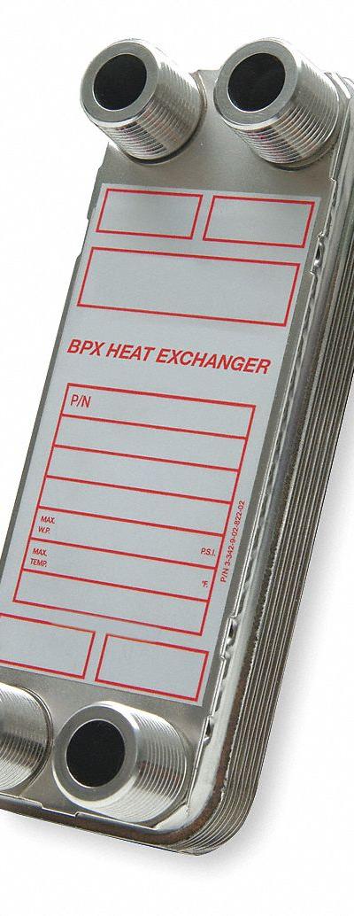 BELL & GOSSETT Heat Exchanger: 1,200,000 BtuH Water / 127,250 BtuH Oil - Brazed Plate Heat Exchangers