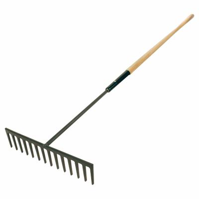 KRAFT TOOL Long Arm Asphalt Rake: Pull/Push, Straight, Wood, Steel - Asphalt Squeegees & Rakes