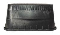NDS Meter Box: Polyolefin, Rectangular, 12 in Overall Ht, 13 3/4 in Overall Wd, 26 in Overall Lg (MPN D1500-DICIR). Key specifications — Brand: NDS; Material: Polyolefin; Color: Black.