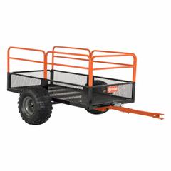 AGRI-FAB ATV/UTV Cart: 2 Wheels, 17 cu ft Cubic Foot Capacity, 1,250 lb Load Capacity, Over 80 in (MPN 45-0554). Key specifications — Container Material: Steel; Brand: AGRI-FAB.