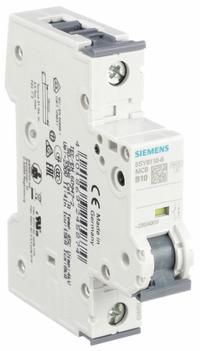 SIEMENS IEC Supplementary Protector: 10 A Amps, 5kA at 230/400V AC, Screw Clamp, 5SY6, 230/400V AC (MPN 5SY61106). Key specifications — Brand: SIEMENS; Terminal Connection: Screw Clamp; DC Voltage Rating: Not Rated; Max. AIR Rating: 5kA at 230/400V AC; Series: 5SY6; AC Voltage Rating: 230/400V AC; Curve Type: B.