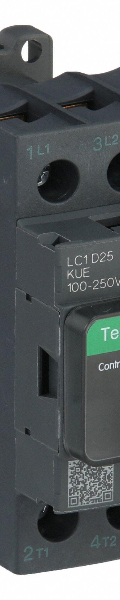 SCHNEIDER Magnetic Contactor: Non-Reversing, 3 Poles, 3NO Contacts, 25 A - Non-Reversing IEC Contactors