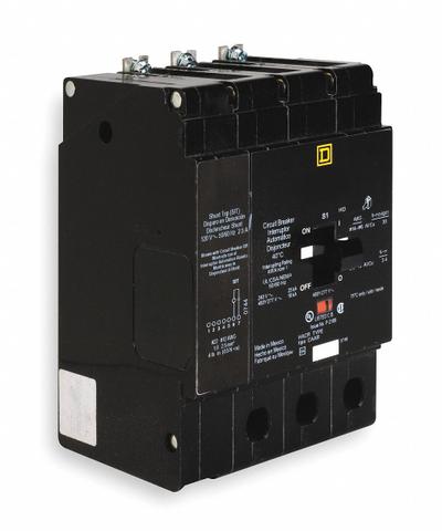 SQUARE D Miniature Circuit Breaker: 70 A, 277/480V AC, Three Phase, 18kA at 277/480V AC - EDB & EGB Series, Bolt-On Square D Miniature Circuit Breakers