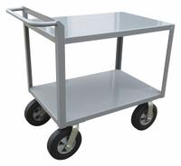 APPROVED VENDOR Utility Cart: 1,500 lb, 36 in L x 24 in W Shelf, 2 Shelves, Gray, Flat (MPN 5CHA3). Key specifications — Caster/Wheel Configuration: (2) Rigid; Brand: APPROVED VENDOR; Caster Wheel/Tread Material: Polyurethane.