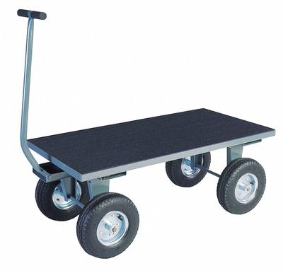 JAMCO Wagon Truck: 2,000 lb Cap, 36 in L x 24 in W x 19 in H Deck, T-Shaped, 12 ga Frame - Shock-Absorbing Trucks with Nonslip Flush Metal Deck