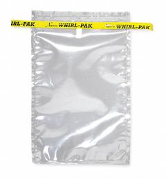 WHIRL-PAK Sampling Bag: Std, Sterile, 24 fl oz Capacity - oz, 710 mL Capacity - mL, 9 in Overall Lg (MPN B01063). Key specifications — Brand: WHIRL-PAK; Color: Clear; Product Type: Sampling Bag; Standards: FDA Approved Material; Style: Standard.
