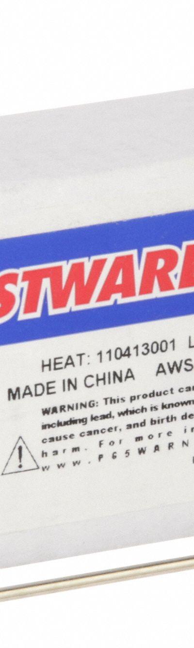 WESTWARD Brazing Alloy: Nickel Silver, 0%, RBCuZn-D, 3/32 in x 36 in, Bare - Nickel-Silver Brazing Alloys
