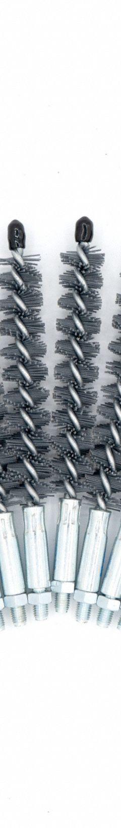 GOODWAY Tube Brush: Threaded Connection, Nylon, 11/16 in to 3/4 in, 1/4"-28 Male, 15 Brushes, 15 PK (MPN SGB-100). Key specifications — Bristle Material: Nylon; Compatible Grainger Part Number: 824X11; Brand: GOODWAY; Spiral Type: Single Spiral; For Tube Type: Enhanced.