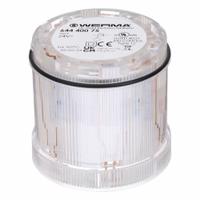WERMA Tower Light Module: Steady, 24V AC/24V DC, Clear, 70 mm Overall Dia, 66 mm Overall Ht (MPN 64440075). Key specifications — Brand: WERMA; Compatible with Series: KombiSIGN 71; Lens Color: Clear; Operating Voltage: 24V DC; Manufacturer Part Number: 64440075.