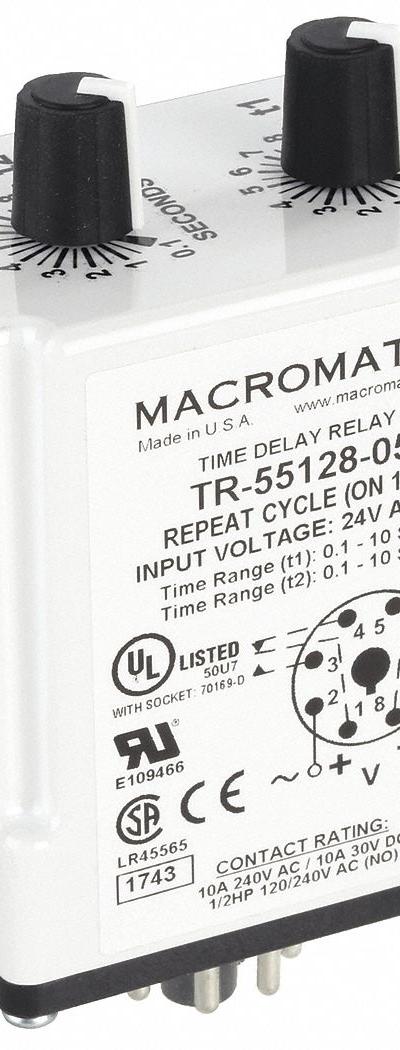 MACROMATIC Single Function Time Delay Relay: Socket Mounted - Socket-Mounted Relays
