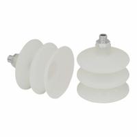 SCHMALZ Vacuum Pad Assembly: Multi-Bellows, 2.5 Folds, G1/4 in Vacuum Port, 95.5 mm Pad Dia, Clear (MPN 10.01.06.00047). Key specifications — attr1019136: 10.01.06.00047; attr1019138: SCHMALZ; attr1019139: 55 A.