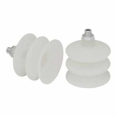 SCHMALZ Vacuum Pad Assembly: Multi-Bellows, 2.5 Folds, G1/4 in Vacuum Port, 95.5 mm Pad Dia - Bellows Type Food-Safe Vacuum Pad Assemblies