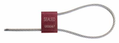 TYDENBROOKS Cable Seals: Red, Aluminum, 12 in Cable Lg, 13/64 in Cable Dia, Random - Adjustable-Length Cable Seals