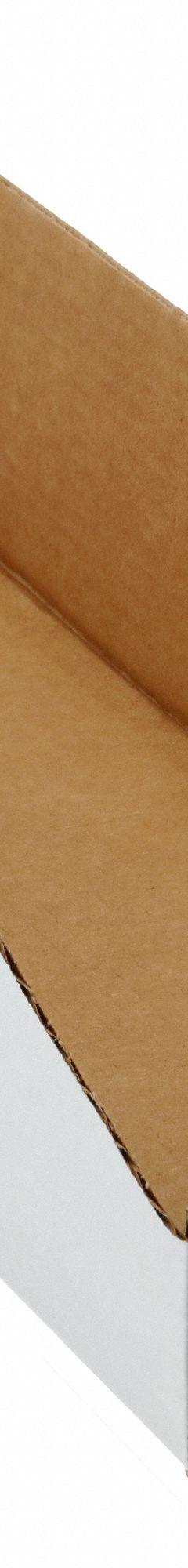 PACKAGING CORPORATION OF AMERICA Corrugated Shelf Bin: 17 in Overall Lg, 6 1/4 in x 4 3/4 in, White (MPN 1W772). Key specifications — Brand: PACKAGING CORPORATION OF AMERICA; % Recycled Content: 30-45%; Manufacturer Part Number: 1W772; Includes Dividers: Dividers Not Included; Electrostatic Discharge: Not Electrostatic Discharge Conductive.