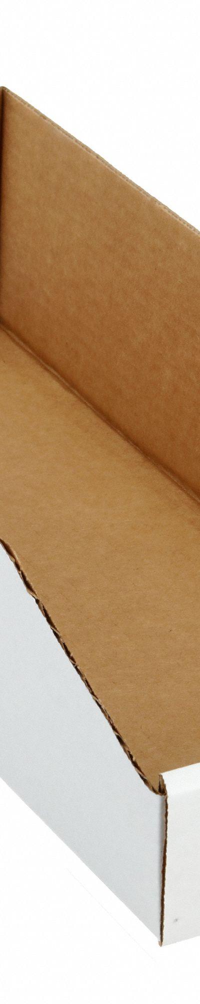 PACKAGING CORPORATION OF AMERICA Corrugated Shelf Bin: 17 in Overall Lg - Light-Use Cardboard Shelf Bins