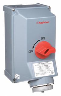 APPLETON ELECTRIC Mechanical Interlock: 208/240/480/600V AC, Three Phase, 60 A, 4 Pole, 3 Wire (MPN ASR6034). Key specifications — Brand: APPLETON ELECTRIC; Reverse Service: Yes; Voltage Rating: 208/240/480/600V AC.