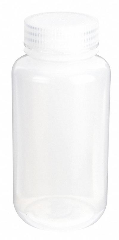 APPROVED VENDOR Reagent Bottle: LDPE, 250 mL, 8 fl oz, Closure Included, Colorless - LDPE Wide Mouth Round Lab Bottles