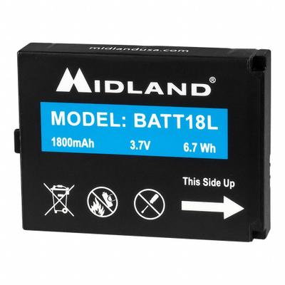 MIDLAND Radio Battery: Fits Midland, For BizTalk BR Series, 1,800 mAh, Lithium Ion - Midland-Compatible Batteries